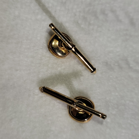 Vintage Art Deco Men’s Button Links Abalone Mother of Pearl Gold Tone - Picture 4 of 8